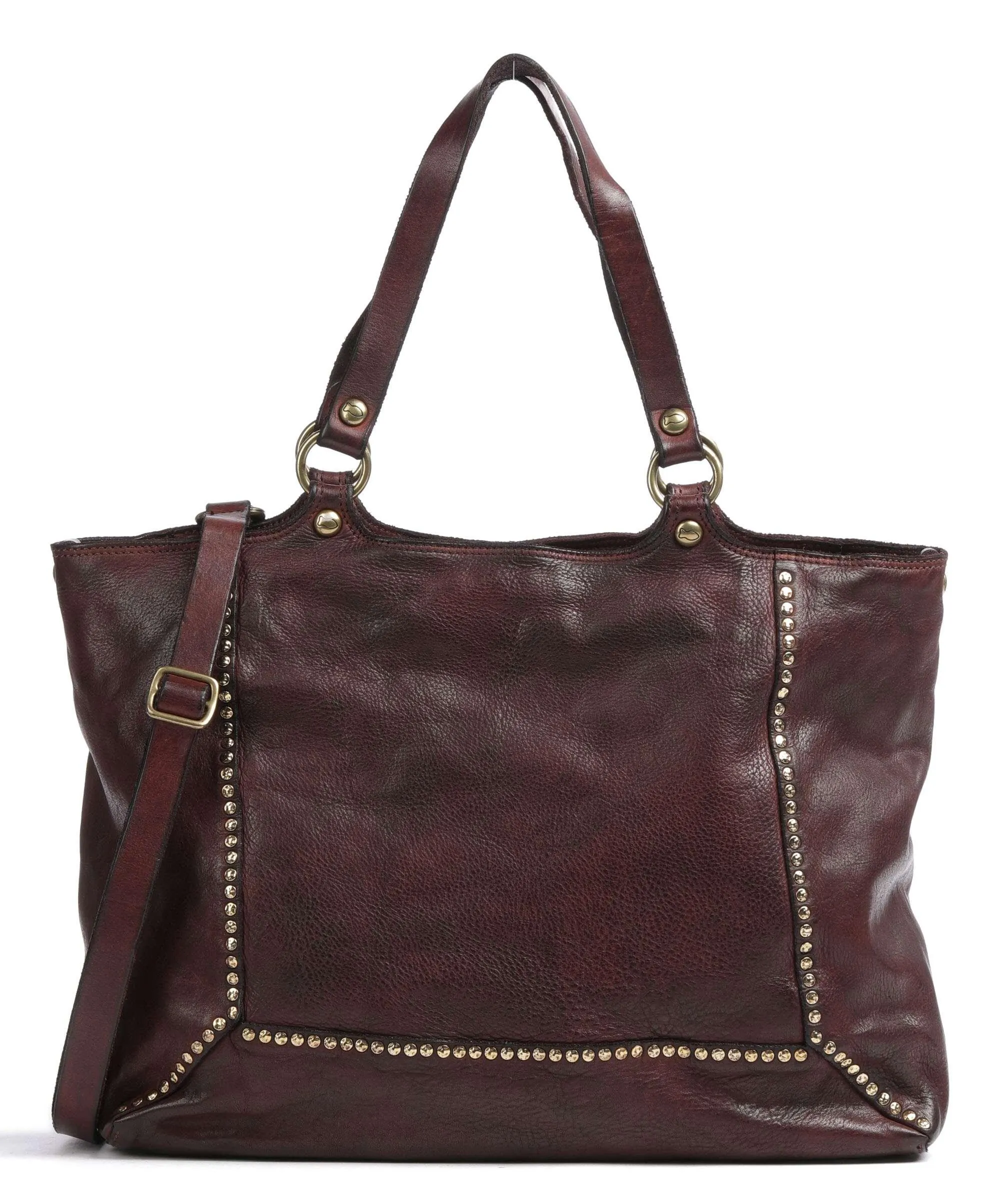  Campomaggi Borsa shopper pelle di vacchetta grana rosso scuro  